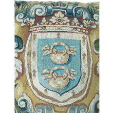 Flemish Tapestry Fragment with Crest depicting Crabs