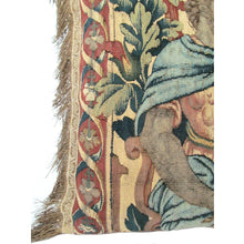 Belgian 18th Century Tapestry Fragment Pillow of a King with Foliage