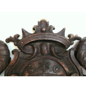 Italian 17th Century Hand Carved Over Door Pediment /Architectural Element