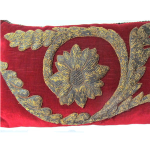 Italian 17th century thick Metal Applique Hand Couched on Mohair