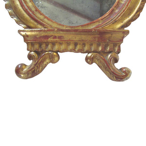Italian 18th Century Hand Carved Giltwood Mirror with Scallop Shell